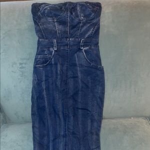 Fashion Nova Jean Bodycon Dress size xsmall